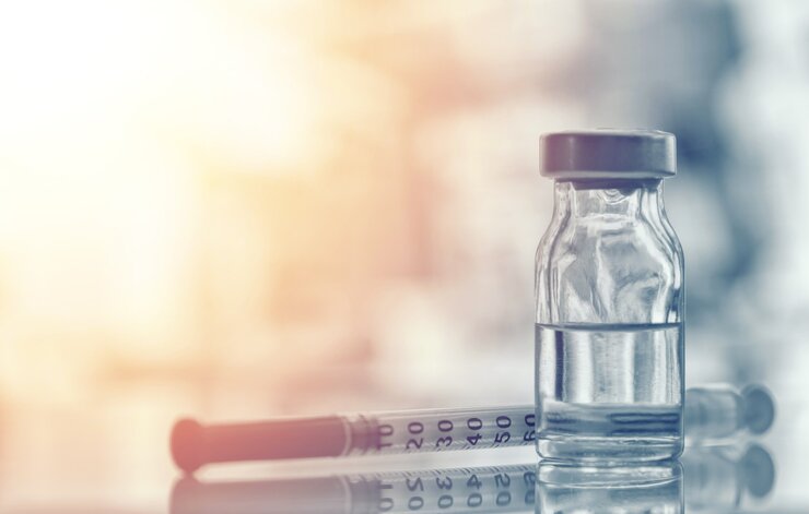 A needle and vial